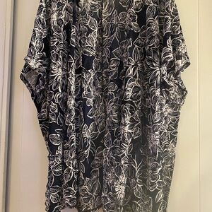 Navy Floral Women's Button Down Shirt